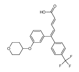 (2E,4Z)-5-[3-(Tetrahydropyran-4-yloxy)phenyl]-5-[4-(trifluoromethyl)phenyl]-2,4-pentadienoic acid Structure