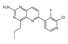 4-n-propyl-6-(2-chloro-3-fluoropyridin-4-yl)pyrido[3,2-d]pyrimidin-2-ylamine结构式