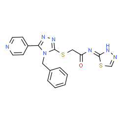 2-{[4-benzyl-5-(pyridin-4-yl)-4H-1,2,4-triazol-3-yl]sulfanyl}-N-(1,3,4-thiadiazol-2-yl)acetamide结构式