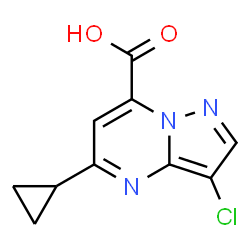 3-Chloro-5-cyclopropylpyrazolo[1,5-a]pyrimidine-7-carboxylic acid结构式