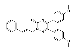 5,6-bis(4-methoxyphenyl)-2-[(E)-3-phenylprop-2-enyl]-1,2,4-triazin-3-one结构式