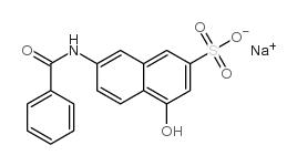 2-Naphthalenesulfonicacid, 7-(benzoylamino)-4-hydroxy-, sodium salt (1:1) structure