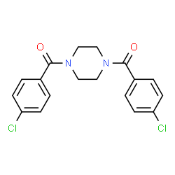 哌嗪-1,4-二基双((4-氯苯基)甲酮)结构式