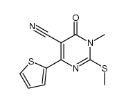 3,4-dihydro-3-methyl-2-methylthio-4-oxo-6-(2-thienyl)-5-pyrimidinecarbonitrile结构式