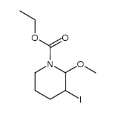 N-Ethoxycarbonyl-3-iodo-2-methoxypiperidine结构式