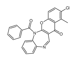 6-benzoyl-2-chloro-1-methylchromeno[2,3-b][1,5]benzodiazepin-13-one Structure