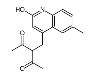 3-[(6-methyl-2-oxo-1H-quinolin-4-yl)methyl]pentane-2,4-dione Structure