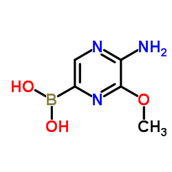 (5-Amino-6-Methoxypyrazin-2-yl)boronic Acid结构式