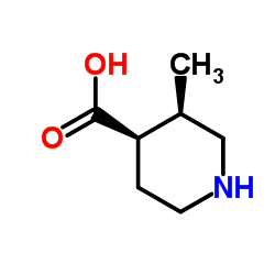 (3R,4R)-3-Methyl-4-piperidinecarboxylic acid结构式