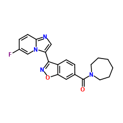 1-Azepanyl[3-(6-fluoroimidazo[1,2-a]pyridin-3-yl)-1,2-benzoxazol-6-yl]methanone Structure