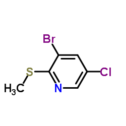 3-Bromo-5-chloro-2-(methylsulfanyl)pyridine结构式