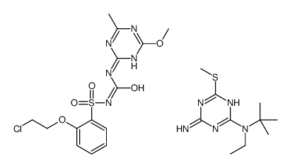 2-N-tert-butyl-2-N-ethyl-6-methylsulfanyl-1,3,5-triazine-2,4-diamine,1-[2-(2-chloroethoxy)phenyl]sulfonyl-3-(4-methoxy-6-methyl-1,3,5-triazin-2-yl)urea Structure