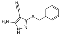 3-AMINO-5-(BENZYLTHIO)-1H-PYRAZOLE-4-CARBONITRILE结构式