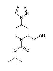 2-(羟甲基)-4-(1H-吡唑-1-基)哌啶-1-羧酸叔丁酯结构式