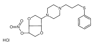 [3-[4-(3-phenylsulfanylpropyl)piperazin-1-yl]-2,3,3a,5,6,6a-hexahydrofuro[3,2-b]furan-6-yl] nitrate,hydrochloride结构式