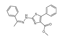 methyl 5-phenyl-2-[(2E)-2-(1-phenylethylidene)hydrazinyl]-1,3-thiazole-4-carboxylate结构式