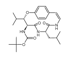 tert-butyl ((3S,4S,7S,Z)-7-isobutyl-3-isopropyl-5,8-dioxo-2-oxa-6,9-diaza-1(1,4)-benzenacycloundecaphan-10-en-4-yl)carbamate Structure