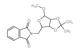 b-D-Ribofuranoside, methyl5-deoxy-5-(1,3-dihydro-1,3-dioxo-2H-isoindol-2-yl)-2,3-O-(1-methylethylidene)- Structure