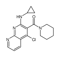 [4-chloro-2-(cyclopropylamino)-1,8-naphthyridin-3-yl]-piperidin-1-ylmethanone结构式