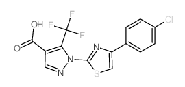 1-[4-(4-CHLOROPHENYL)-1,3-THIAZOL-2-YL]-5-(TRIFLUOROMETHYL)-1H-PYRAZOLE-4-CARBOXYLIC ACID结构式