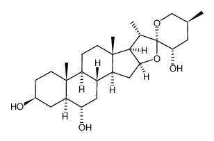 (23S,25S)-5α-Spirostane-3β,6α,23-triol structure