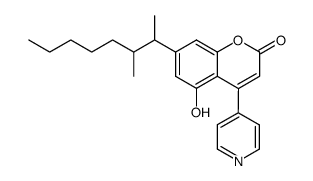 5-Hydroxy-7-(3-methyl-2-octyl)-4-(4-pyridyl)-2H-1-benzopyran-2-one Structure