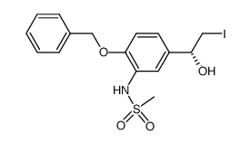 (R)-2-iodo-1-[4-(phenylmethoxy)-3-[(methylsulfonyl)amino]phenyl]ethanol Structure