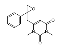 1,3-dimethyl-6-[(2-phenyloxiran-2-yl)methyl]pyrimidine-2,4-dione结构式