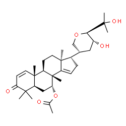 (13α,17α,23R,24R)-7α-Acetoxy-21,24-epoxy-23,25-dihydroxy-4,4,8-trimethyl-5α-cholesta-1,14-dien-3-one结构式