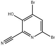 2-Pyridinecarbonitrile, 4,6-dibromo-3-hydroxy-结构式