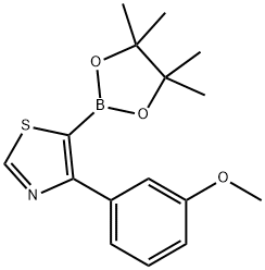 4-(3-Methoxyphenyl)thiazole-5-boronic acid pinacol ester结构式