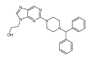 9-(2-Hydroxyethyl)-2-[4-(diphenylmethyl)-1-piperazinyl]-9H-purine结构式