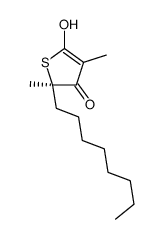 (2R)-5-hydroxy-2,4-dimethyl-2-octylthiophen-3-one结构式