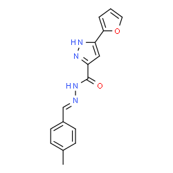 (E)-3-(furan-2-yl)-N-(4-methylbenzylidene)-1H-pyrazole-5-carbohydrazide结构式