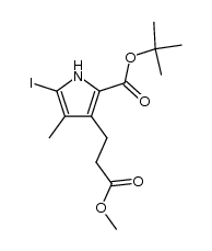 t-butyl 5-iodo-3-(2-methoxycarbonylethyl)-4-methylpyrrole-2-carboxylate结构式