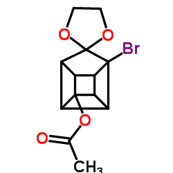 1'-Bromo-4'H-spiro[1,3-dioxolane-2,9'-pentacyclo[4.3.0.02,5.03,8.04,7]nonan]-4'-yl acetate结构式