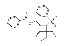 (3,3-diethyl-2-oxo-4-phenylsulfonylazetidin-1-yl)methyl benzoate Structure