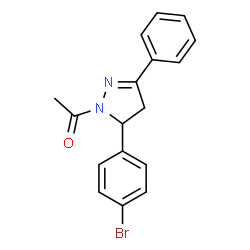1-(5-(4-bromophenyl)-3-phenyl-4,5-dihydro-1H-pyrazol-1-yl)ethan-1-one结构式