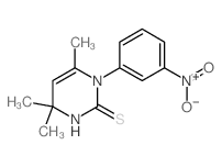 2(1H)-Pyrimidinethione, 3,4-dihydro-1-(m-nitrophenyl)-4,4,6-trimethyl- Structure