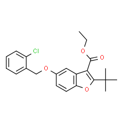 ethyl 2-(tert-butyl)-5-((2-chlorobenzyl)oxy)benzofuran-3-carboxylate Structure