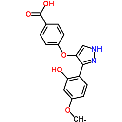 3-(2-Hydroxy-4-Methoxyphenyl)-4-(4-carboxyphenoxy)-1H-pyrazole Structure