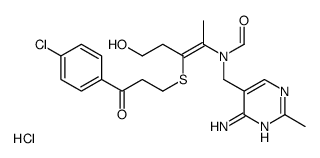 N-[(4-amino-2-methylpyrimidin-5-yl)methyl]-N-[(Z)-3-[3-(4-chlorophenyl)-3-oxopropyl]sulfanyl-5-hydroxypent-2-en-2-yl]formamide,hydrochloride结构式