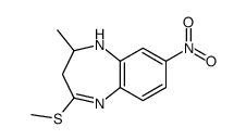 2-methyl-4-methylsulfanyl-8-nitro-2,3-dihydro-1H-1,5-benzodiazepine结构式