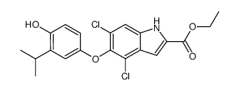 4.6-Dichloro-5-(4-hydroxy-3-isopropyl-phenoxy)-1H-indole-2-carboxylic acid ethyl ester结构式