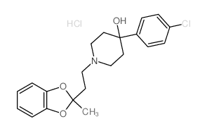 4-Piperidinol, 4-(p-chlorophenyl)-1-(2-(2-methyl-1,3-benzodioxol-2-yl)ethyl)-, hydrochloride结构式