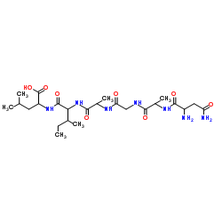 (2S)-2-[[(2S,3S)-2-[[(2S)-2-[[2-[[(2S)-2-[[(2S)-2,4-diamino-4-oxobutanoyl]amino]propanoyl]amino]acetyl]amino]propanoyl]amino]-3-methylpentanoyl]amino]-4-methylpentanoic acid Structure