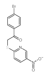 Ethanone,1-(4-bromophenyl)-2-[(5-nitro-2-pyridinyl)thio]- Structure