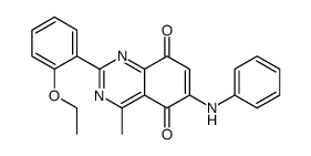 6-anilino-2-(2-ethoxyphenyl)-4-methylquinazoline-5,8-dione结构式