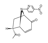 (S)-6-Acetyl-8-(5-nitro-pyridin-2-yl)-8-aza-bicyclo[3.2.1]oct-3-en-2-one结构式