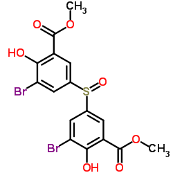 Dimethyl 3,3'-sulfinylbis(5-bromo-6-hydroxybenzoate)结构式